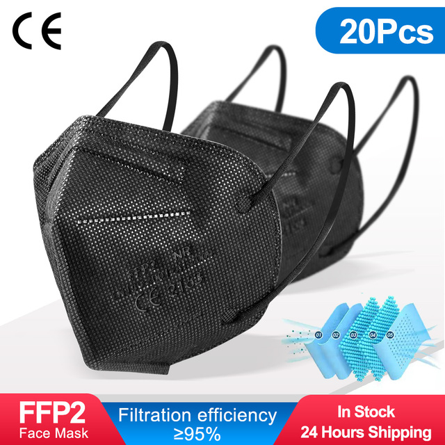 5-100pcs FPP2 Approved Protective ffp2mask FFP2 Mascarillas Negras 5 Layers Reusable KN95 Mask ffp2 mascarillas certificadas