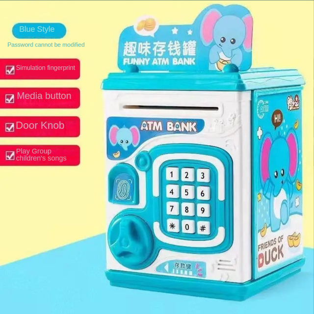 Net red Vibrato piggy bank children fingerprint password can be stored and pull anti-fall locks