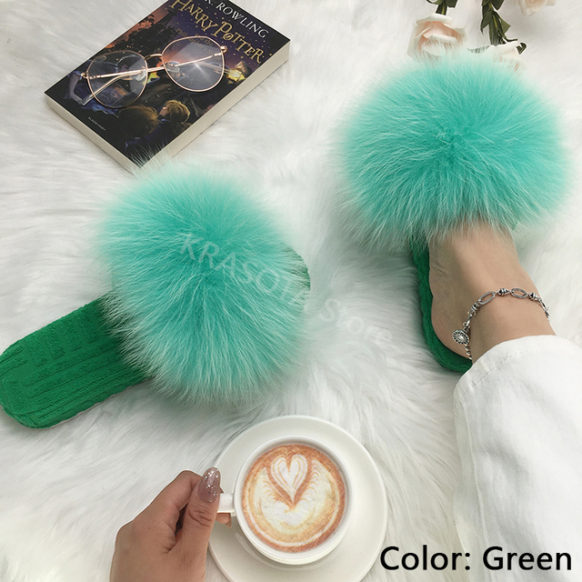 Ladies Slippers Flat Flip Flops Women Shoes Soft Luxury House Platforms Sandals Real Fur Slides Summer Fluffy Fashion Slippers