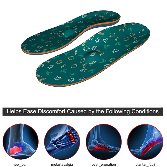 Plantar Fasciitis Feet Insoles Orthotic Shoe Inserts High Arch Support Metatarsalgia Flat Feet Orthotic Sole Shoes Women