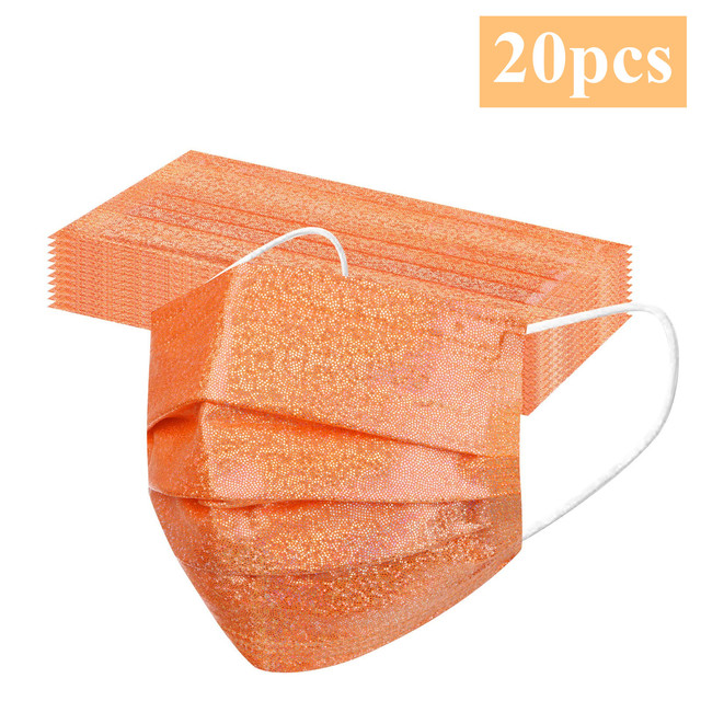 3 Layers Fashion Bronzing Pink Disposable Face Mask Reflective Non-woven Fabric Mascarillas Desechables Protective Mouth Masks