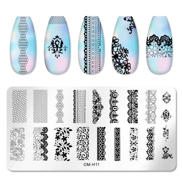 Nail Stamping Plates Natural Animal Snake Scale Flower Grass Tree Theme Image Template Nail Art Template Decoration 42 Designs