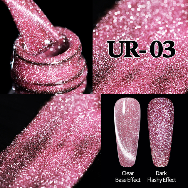 UR SUGAR 7.5ml Cat Reflective Magnetic Nail Gel Polish Rainbow Gel Shine Laser Gel Soak Off UV Varnish LED Nail Art Design