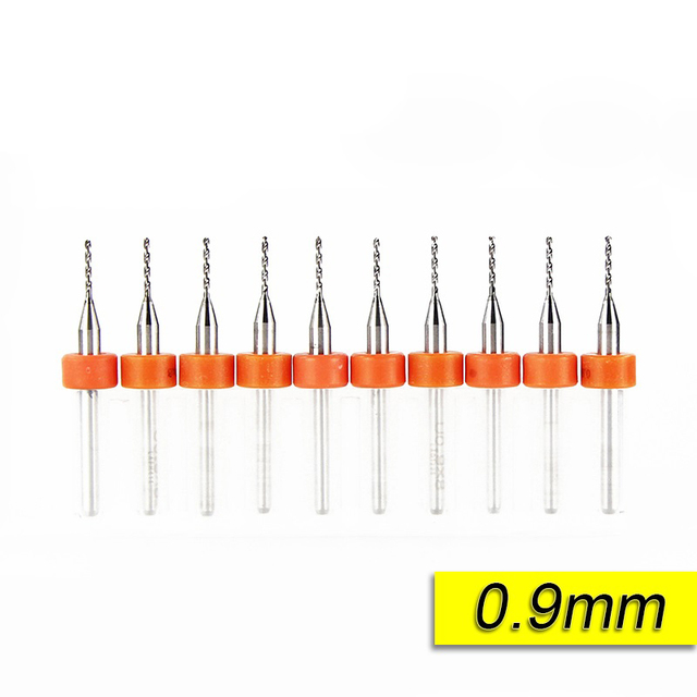 XCAN 10pcs/set 0.3mm to 1.2mm PCB Mini Drill Bits Tungsten Steel Carbide for Printing Circuit Board CNC Drill Bits Machine