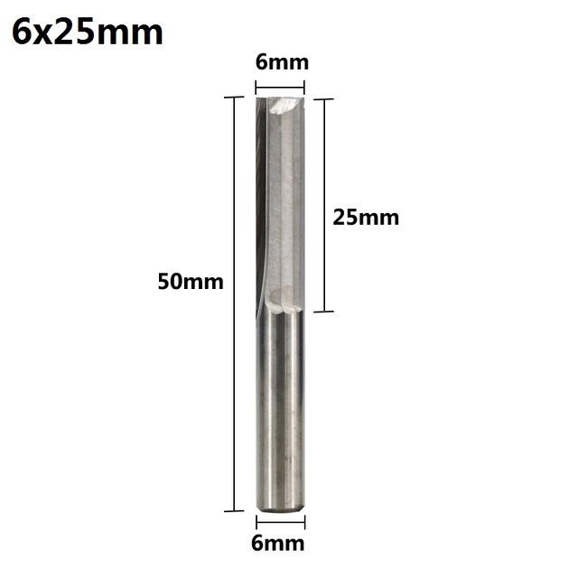 XCAN 1pc 4mm/6mm Shank 2 Flute Straight End Mill Carbide CNC Router Bit Engraving Bit Straight Slot Milling Cutter