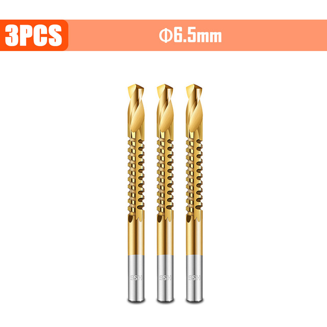 3/4/5/6pcs Cobalt Drill Bit Spiral Screw Metric Composite Tap Drill Bits Drill Polishing Woodworking HSS Twist Drilling Tools