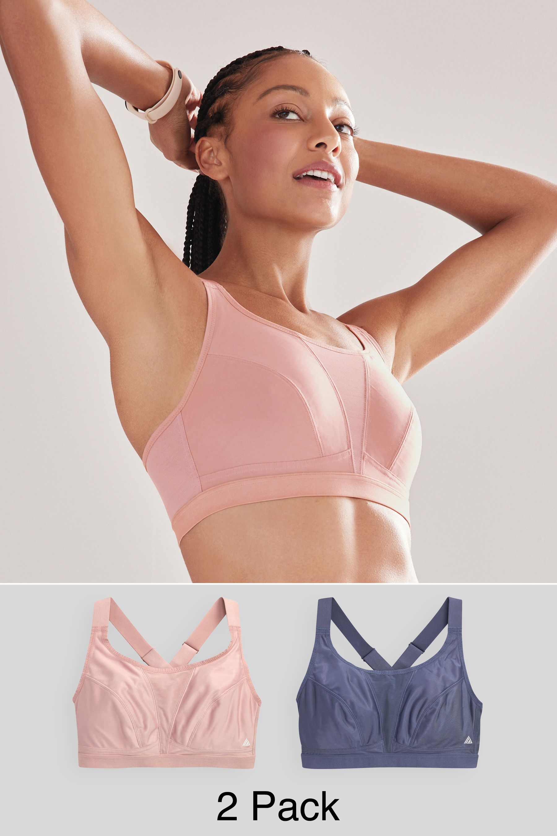 Next Active Sports High Impact Crop Tops 2 Pack