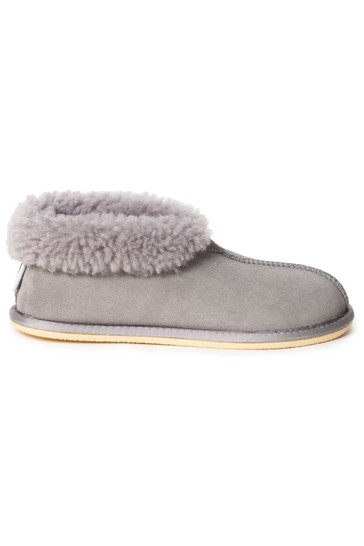 Celtic & Co. Ladies Grey Sheepskin Bootee Slippers