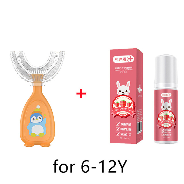 60ml Strawberry Orange Foaming Toothpaste Toothpaste Cleaning Teeth Whitening Toothpaste Dental Toothpaste Infant Toothbrush