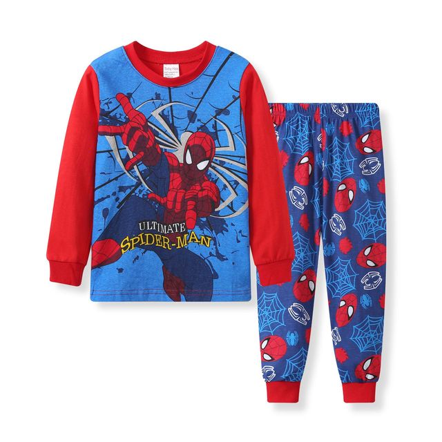 New Spider-Man cartoon children's long-sleeved pajamas children's champion home wear boys' underwear two-piece suit pajamas