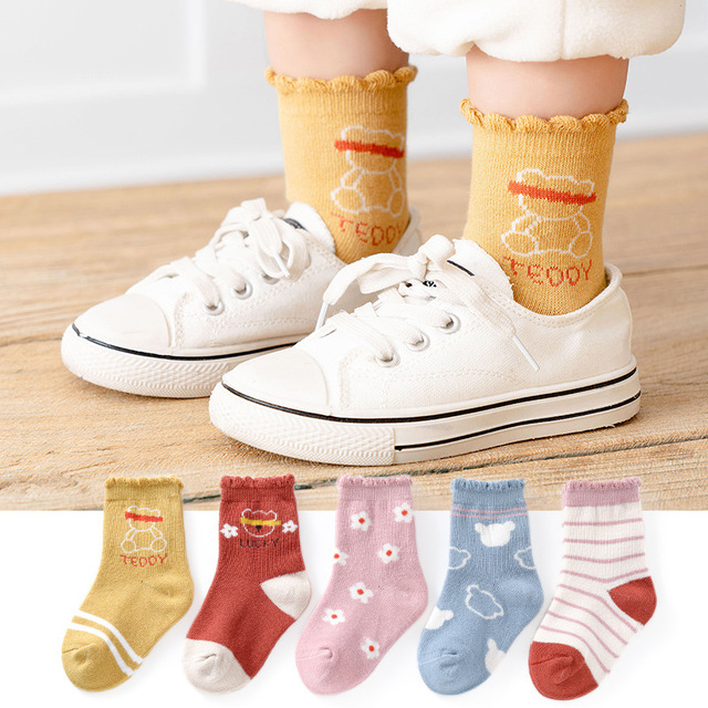 5pairs/lot Baby Boys Girls Socks Fashion Cartoon Animal Pattern Cotton Kids Socks 1-12 Years New Spring Autumn Socks for Boy