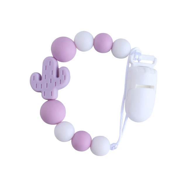 Baby Silicone Infant Toddler Doll Pacifier Soother Nipple Clip Chain Strap Baby Holder Chew Baby Safety Teether Teething