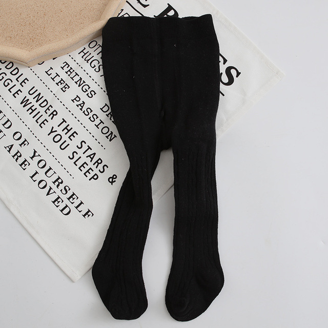 Girls Cotton Knitted Tie Socks High Waist Baby Tights 0-8 Years Winter Winter Tights