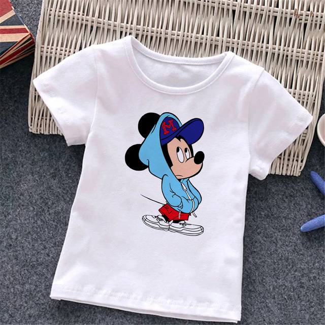 Baby Donald Duck T-shirt Cute Cartoon Print T-shirt Summer White O-Neck Short Sleeve Baby Boys Girls Clothes Baby Clothes