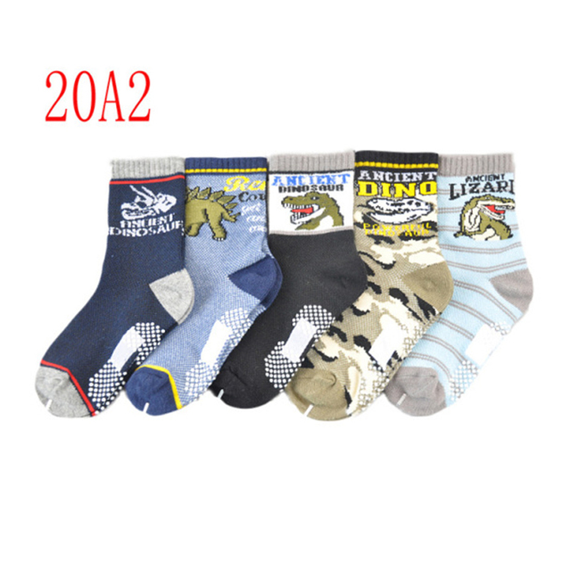 5 Pairs Non-slip Cute Cartoon Children Socks Spring Autumn Cotton Warm Breathable Boys Girls Absorb Sweat Sock for 0-8 Years