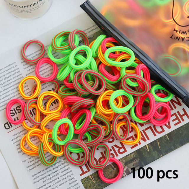 50/100pcs Colorful Girl Hairband Children Headband Small Elastic Hair Bands Scrunchy Baby Rubber Band Nylon Hair Accessories Toddler