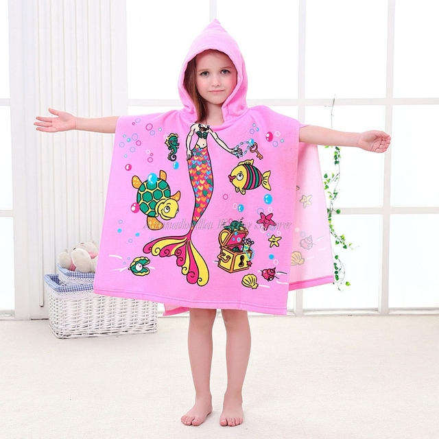 Cartoon Baby Bath Towel Microfiber Cotton Hooded Beach Towel Newborn Cape Towels Soft Poncho Kids Bathing Stuff Infant Towel