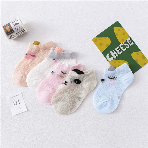 5pairs/pack Newborn Baby Socks Summer Thin Mesh Baby Socks for Girls Cotton Infant Baby Boy Socks Casual Sports Style 2020 New