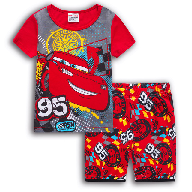 New Children Pajamas Sets Kids Boys Girls Cars Baby Clothes Sleepwear Cotton Pajamas Lightning McQueen Cartoon Sleepwear Set