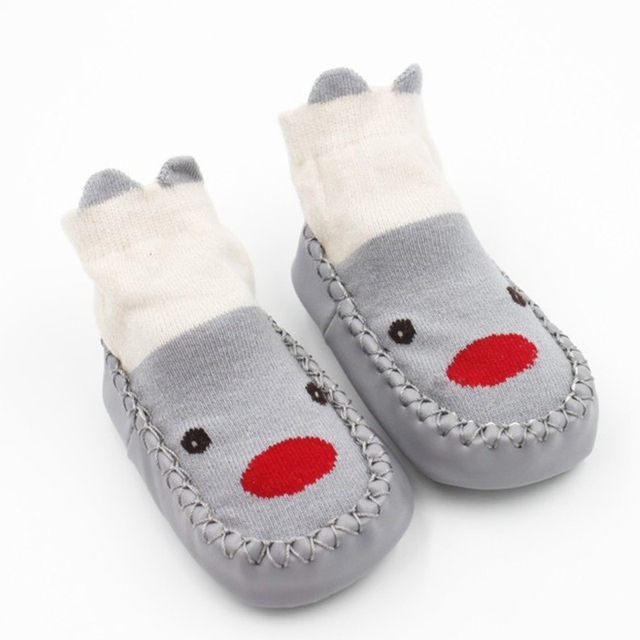 baby indoor sock shoes newborn baby socks winter thick terry cotton baby girl sock with rubber soles infant animal funny sock