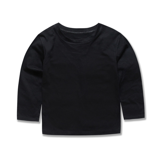 Boys Girls Full Sleeve T-Shirt Plain Cotton T-Shirt For Kids Casual Wear Kids Solid Tees Girls Tops For 2-14 Years