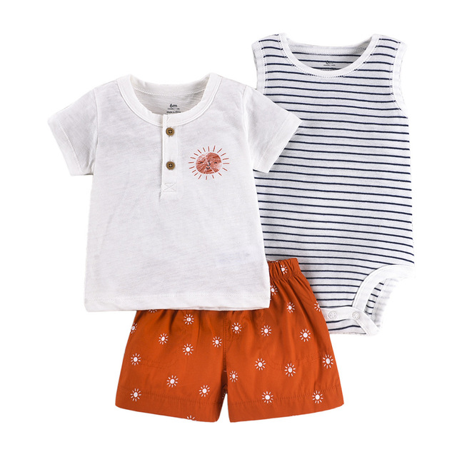 Newborn casual clothes outfit cute baby boys romper short sleeve shorts travel suit spring summer girls outdoor sports wear