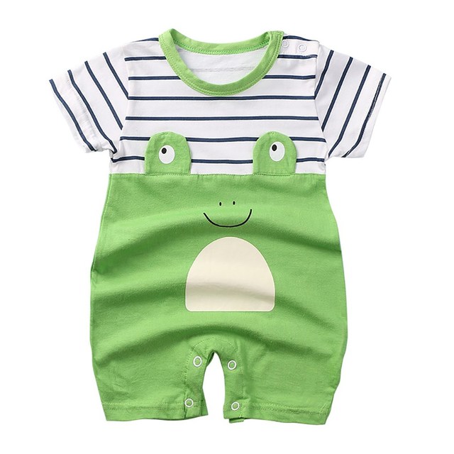 0-24 months newborn romper infant stuff baby clothes girl summer T-shirt with lucky cat kitty duck unisex clothes baby outfit