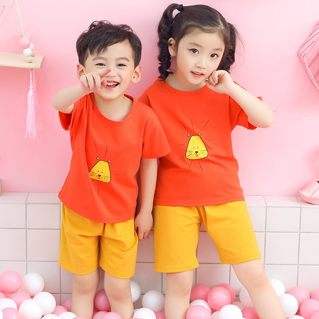 2022 Dinosaur Unicorn Panda Children's Clothing Summer Boys and Girls Clothes Teenagers Kids Suits Boys Sets Girls Outfits