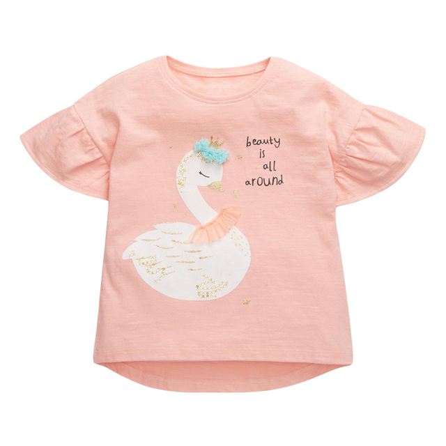 Little Maven 2022 Baby Girls New Fashion Tops Lovely Cartoon Rabbit Cotton T-shirt Soft and Comfort For Kids 2-7 Years