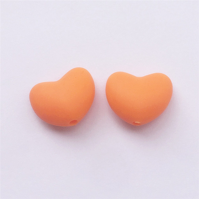 Chenkai 100pcs BPA Free Silicone Heart Teether Beads DIY Baby Pacifier Shower Soother Nursing Pendant Toy Sensory Accessory