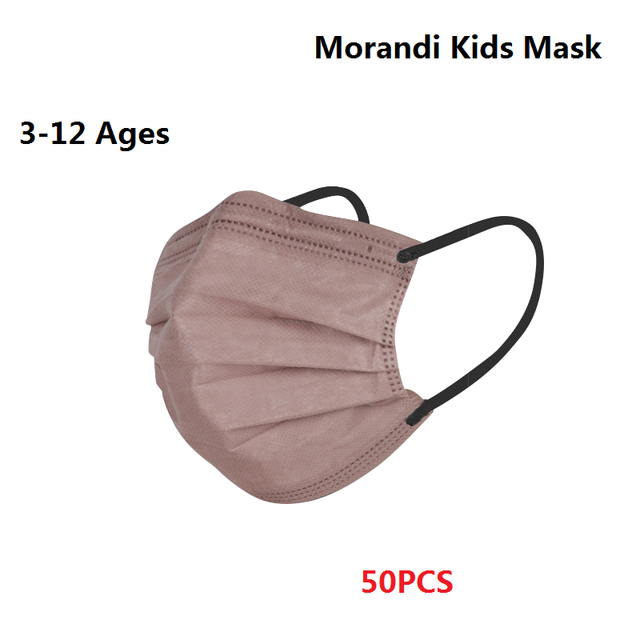 Morandi Embroidered 4 Layers Kids Mask 3-12 Years Old Children Masks Disposable Dust Mask Christmas Mask