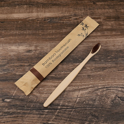 100pcs Eco-friendly Bamboo Reusable Toothbrush Portable Adult Wooden Soft Toothbrush Laser Custom Engraving Logo