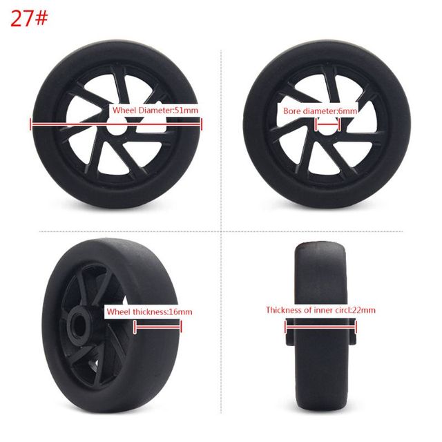 1PC Luggage Plastic Swivel Wheels Rotation Suitcase Replacement Wheels