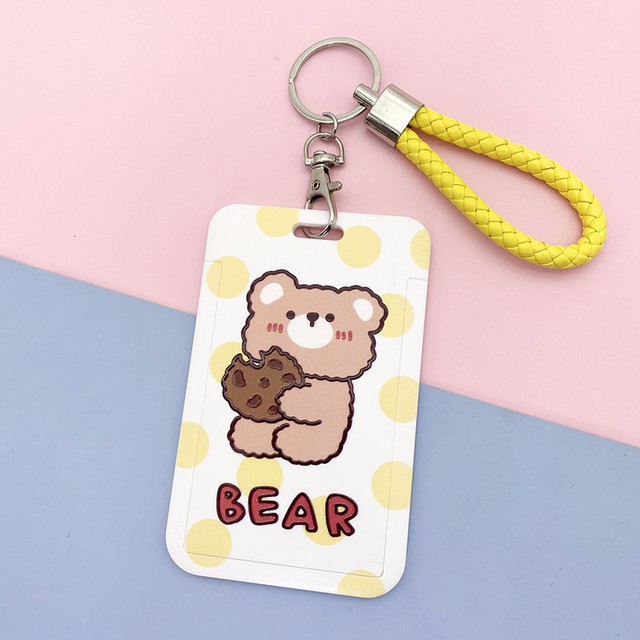 New cute cartoon student meal ID card holder campus card ID badge holder lanyard access control subway bus card protective cover