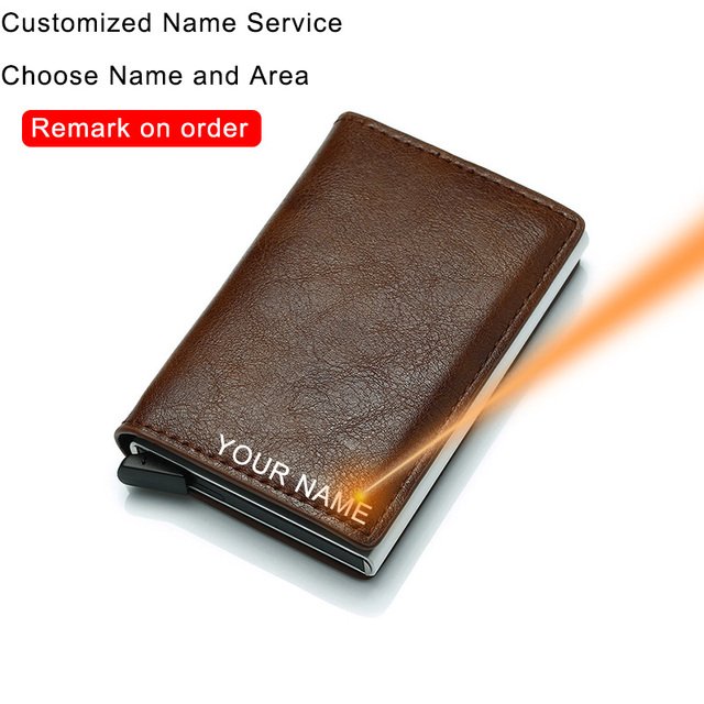 Carbon Fiber Anti RFID Bank Card Holder Men Women Business Credit Card Holder Card Holder Wallet Leather Case Bag Popwallet Logo Dropshipping