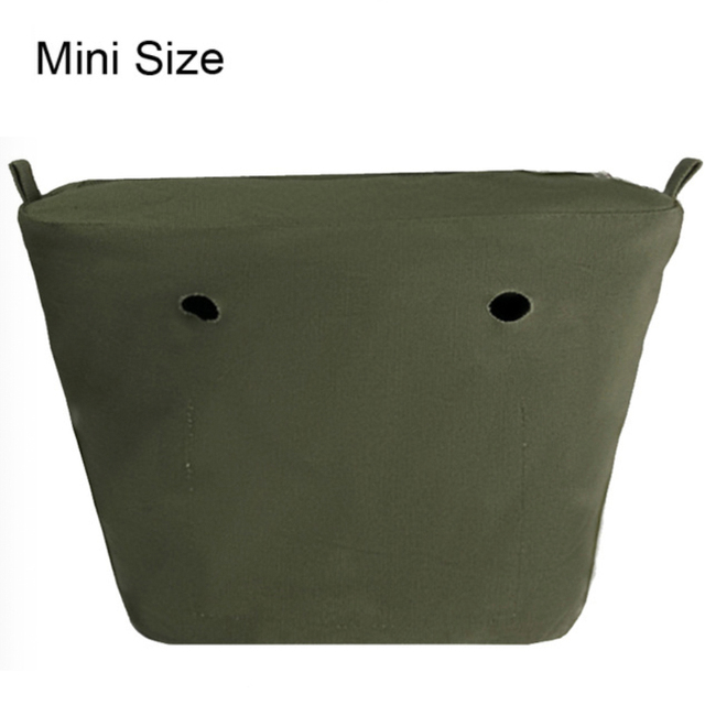 Classic Mini Size Waterproof Solid Canvas Insert Inner Liner Insert Zipper Pocket For Obag O Bag Silicone Handbag Bag