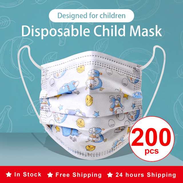 50/100pcs Cartoon Children Face Masks 3 Layer Disposable Mouth Flex Soft Breathable Cute Hygiene Kids Face Mask for Child