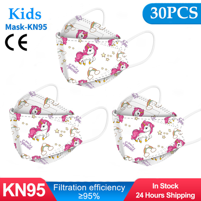 10-50pcs fpp2fan Kid Fish Cartoon kn95fan 4 Protective Layer fpp2 Approved Mask Breathing Mouth Mask KN95 Mascarilla Infantil