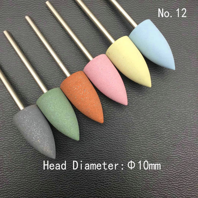 6pcs/set Rubber Silicon Nail Drill Grinding Cutter for Manicure Flexible Bit Polisher Machine Electric Nail File Art Tools