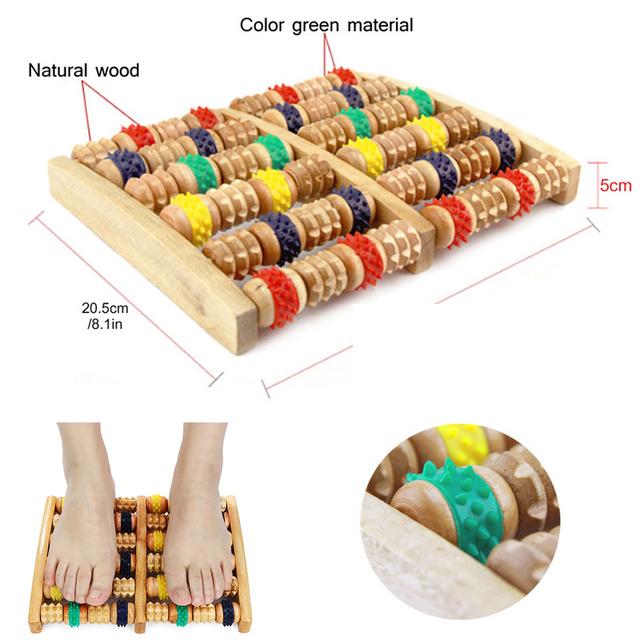 Tcare Wooden Body Foot Massager Device Reflexology Acupuncture Thai Massage Roller Therapy Scrap Meridians Lymphatic Health Care