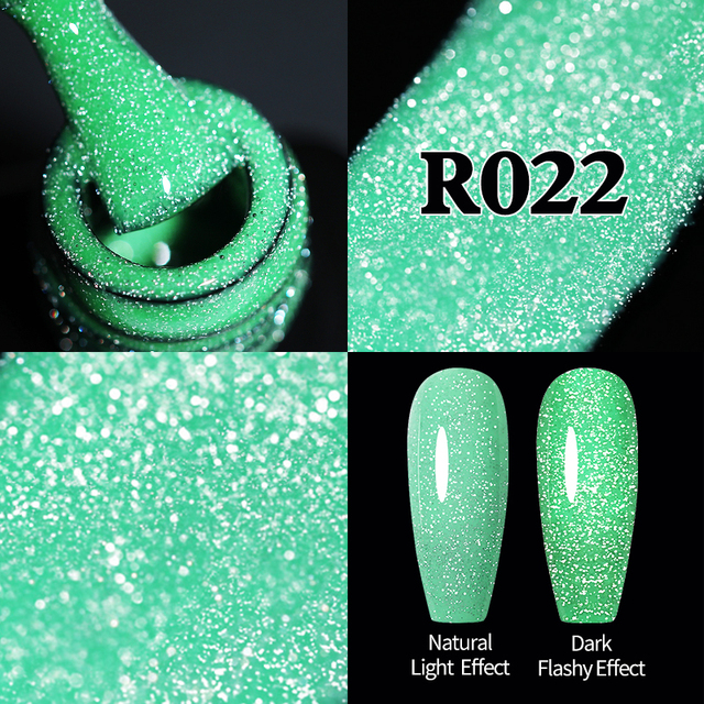 ur sugar 7.5ml neon yellow reflective glitter gel nail polish shine twilight nail gel nail art varnish semi permanent varnish