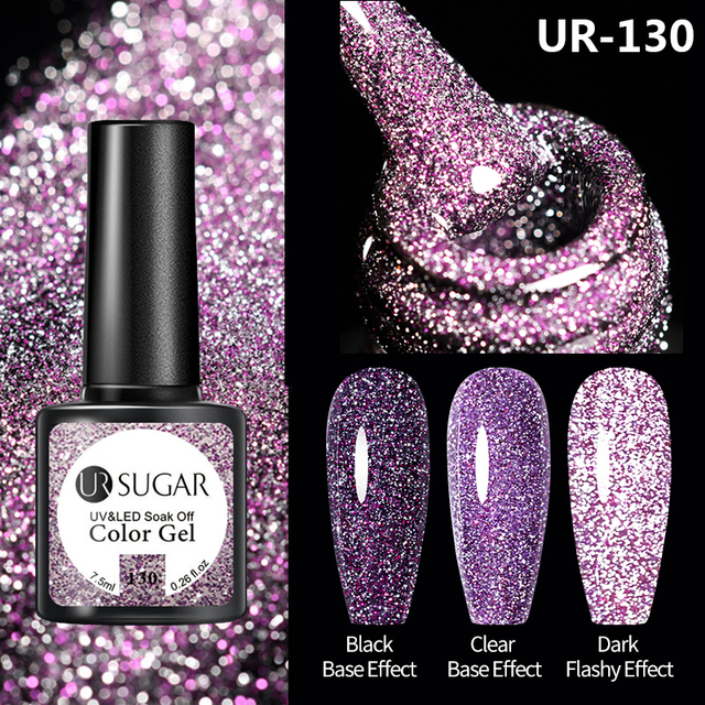 UR SUGAR 7.5ml Glitter Reflective Gel Nail Polish Manicure Nail Art Semi Permanent UV LED Nail Polish Lamp