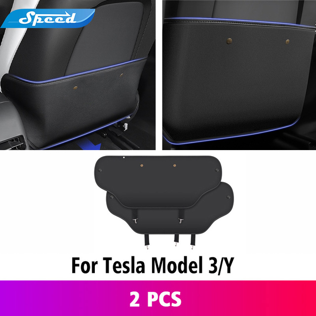 Car Trunk Organizer Booster For Tesla Model Y Model 3 2021-2022 Leather Mat Refit Interior Trim Accessories