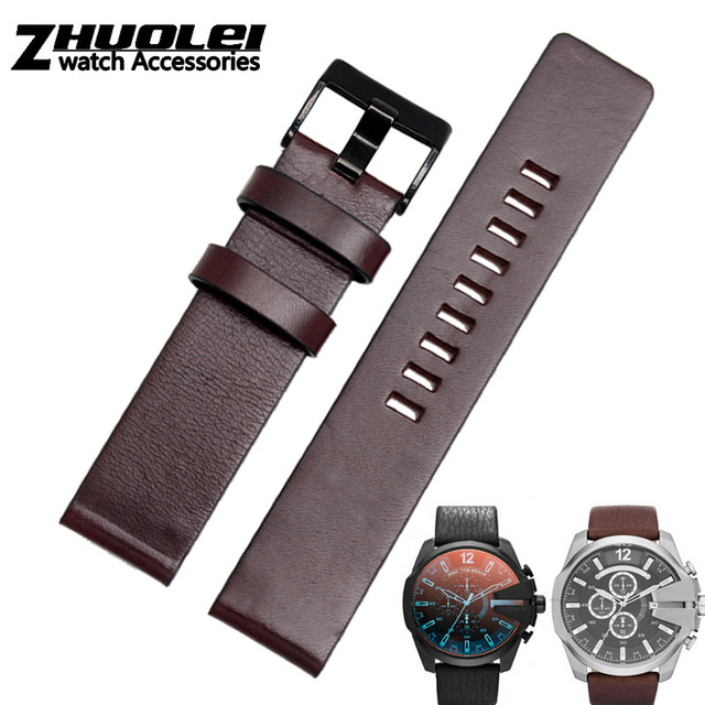 Diesel Watch Cowhide Leather Strap , Fit Strap DZ7312 | DZ4323 | DZ7257 with stainless steel pin clip 24 26 27 28 30mm