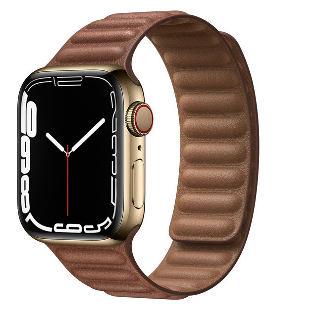 حزام ل سوار ساعة يد آبل رابط جلدية حلقة 44 مللي متر 40 مللي متر iWatch سلسلة 7 6 SE 5 4 3 2 1 watchbands سوار 42 مللي متر 38 مللي متر الأساور