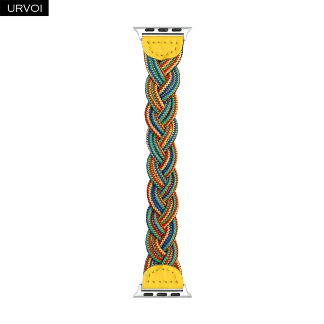 URVOI Braided Band for Apple Watch Series 7 6 SE 5 4321 Woven Nylon Strap for iWatch 40 44mm Stretchable Classic Design