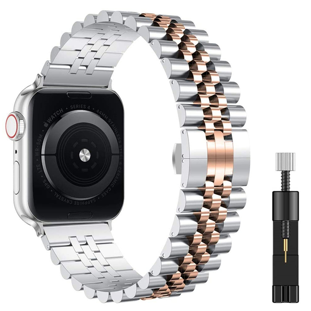 Metal Strap for Apple Watch 7 45mm 41mm Series 6 5 4 SE 44mm 40mm Stainless Steel Bracelet Wristband for iwatch 3 2 1 42mm 38mm