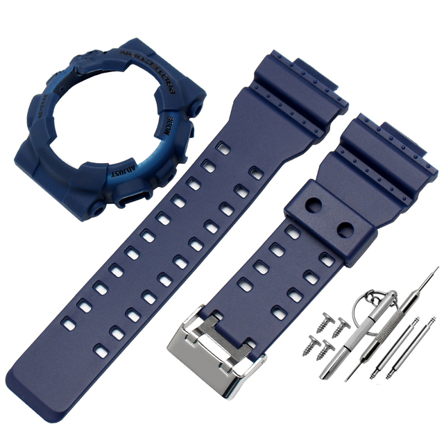 Watch Accessories Resin Strap Men Pin Buckle Strap Case for Casio G-SHOCK GA-110 GA-100 GD-1205146 5081 Waterproof Watch Band