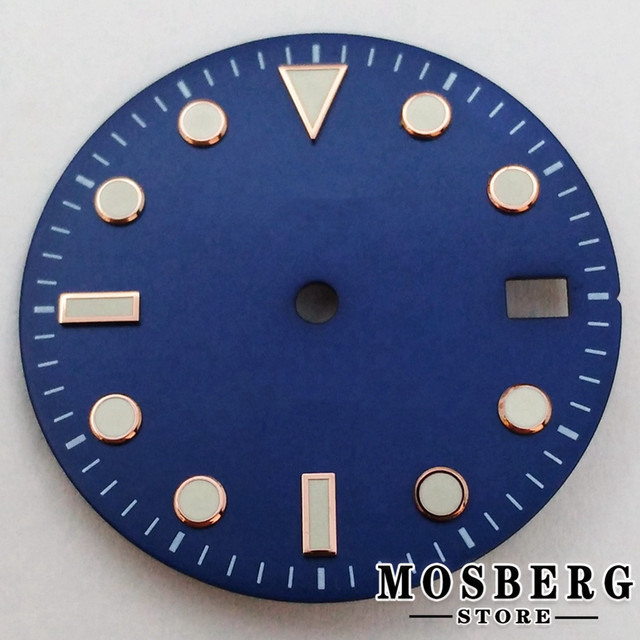 29mm sterile black green blue watch dial with date window for NH35 NH35A automatic movement accessories parts