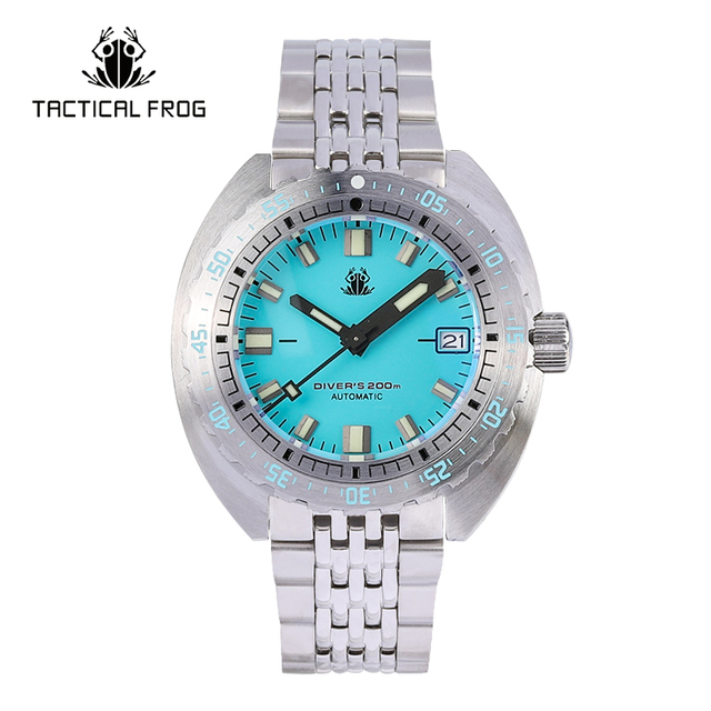 Tactical Frog Sub 300T V3 Retro Diver Watch Men NH35A Automatic Sapphire 200M Waterproof Luminous Stainless Steel Mechanical Bracelet